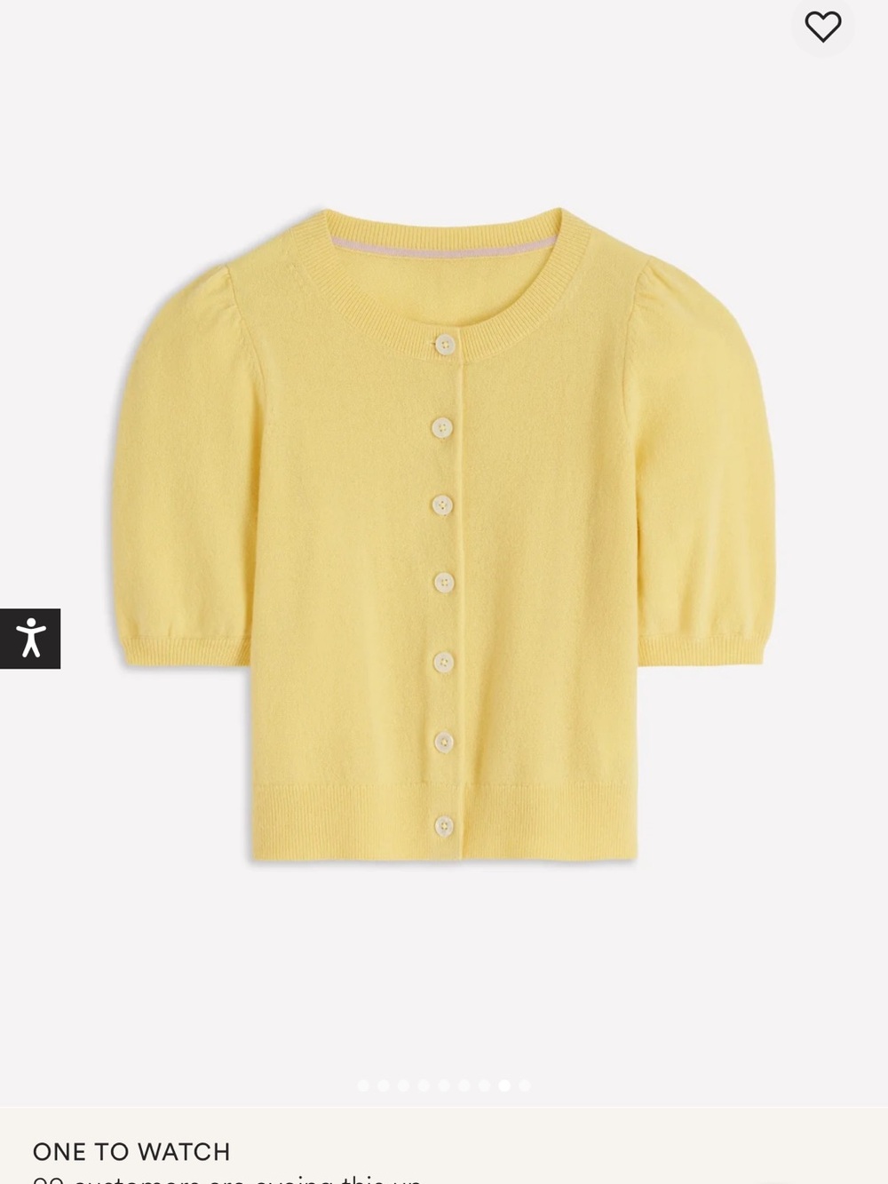 NWT Boden Cropped Cashmere Cardi Sandstone Yellow Size S